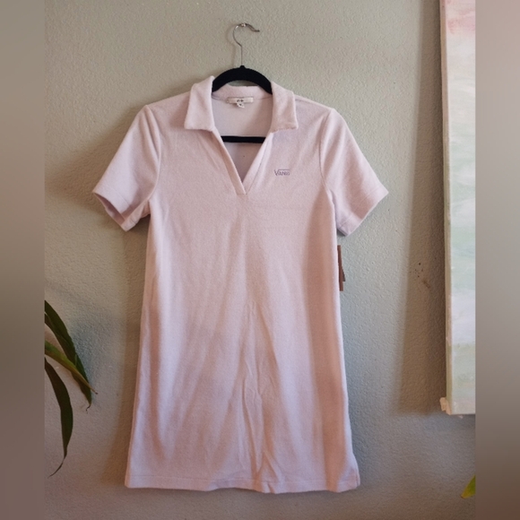 Vans Pastel Purple Terry V-neck Tennis Prep Casual Comfy Garden Girl Polo Dress - Picture 4 of 9
